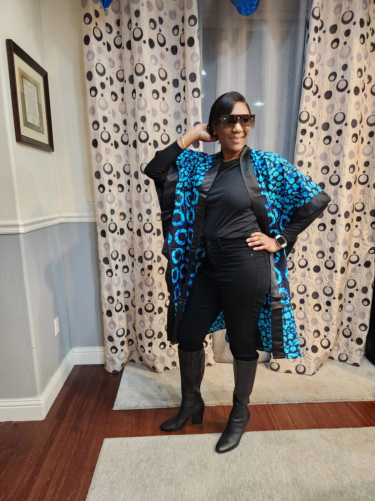 Mara African Elegant Kimono/Poncho/ Drape Dress/ One size fit for S, M, L, XL, 2XL, and 3XL