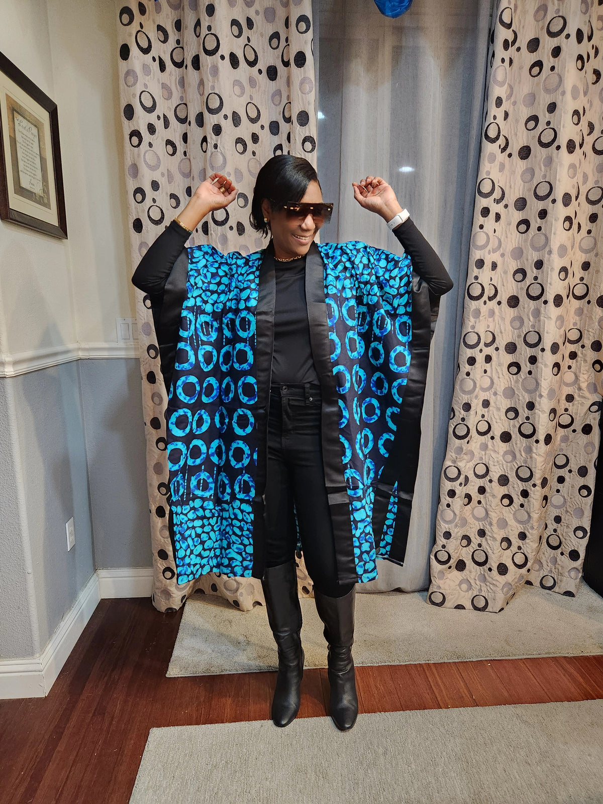 Mara African Elegant Kimono/Poncho/ Drape Dress/ One size fit for S, M, L, XL, 2XL, and 3XL