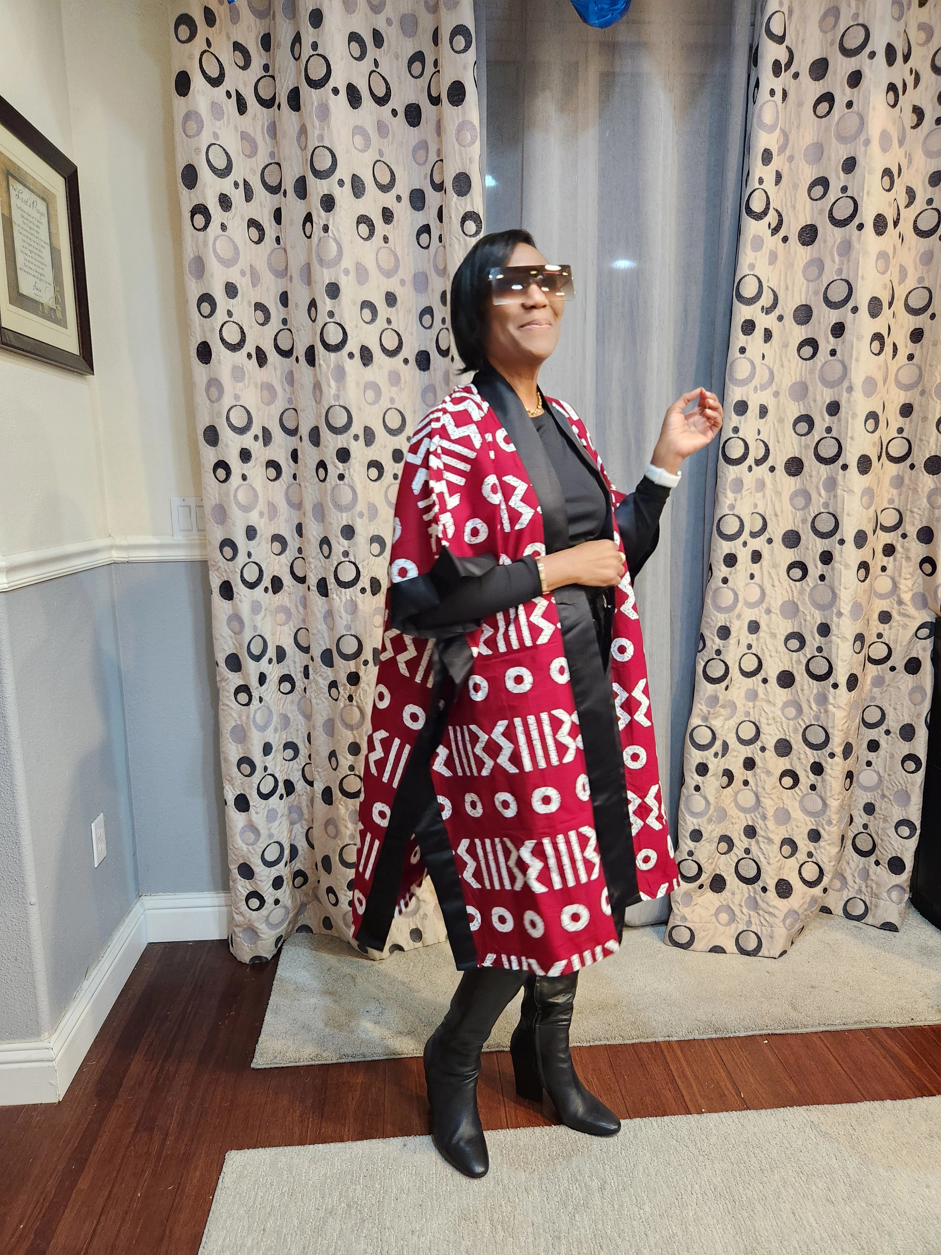 Mara African Elegant Kimono/Poncho/ Drape Dress/ One size fit for S, M