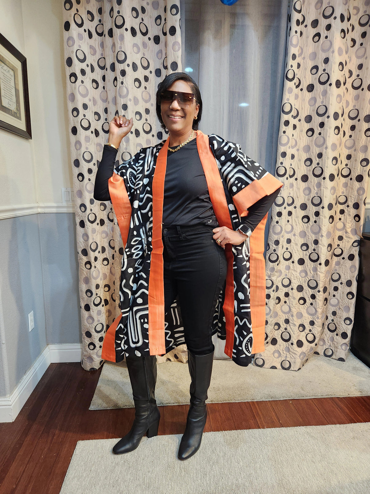 Mara African Elegant Kimono/Poncho/ Drape Dress/ One size fit for S, M, L, XL, 2XL, and 3XL