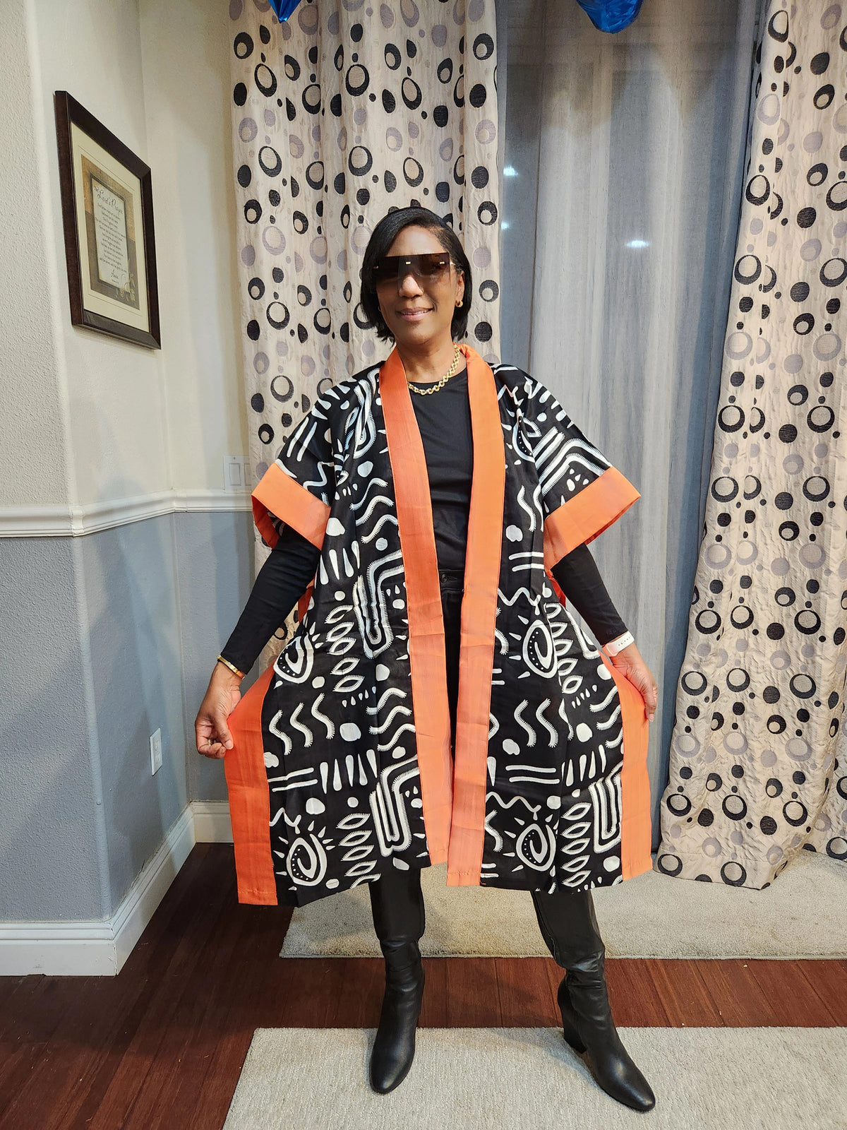 Mara African Elegant Kimono/Poncho/ Drape Dress/ One size fit for S, M, L, XL, 2XL, and 3XL
