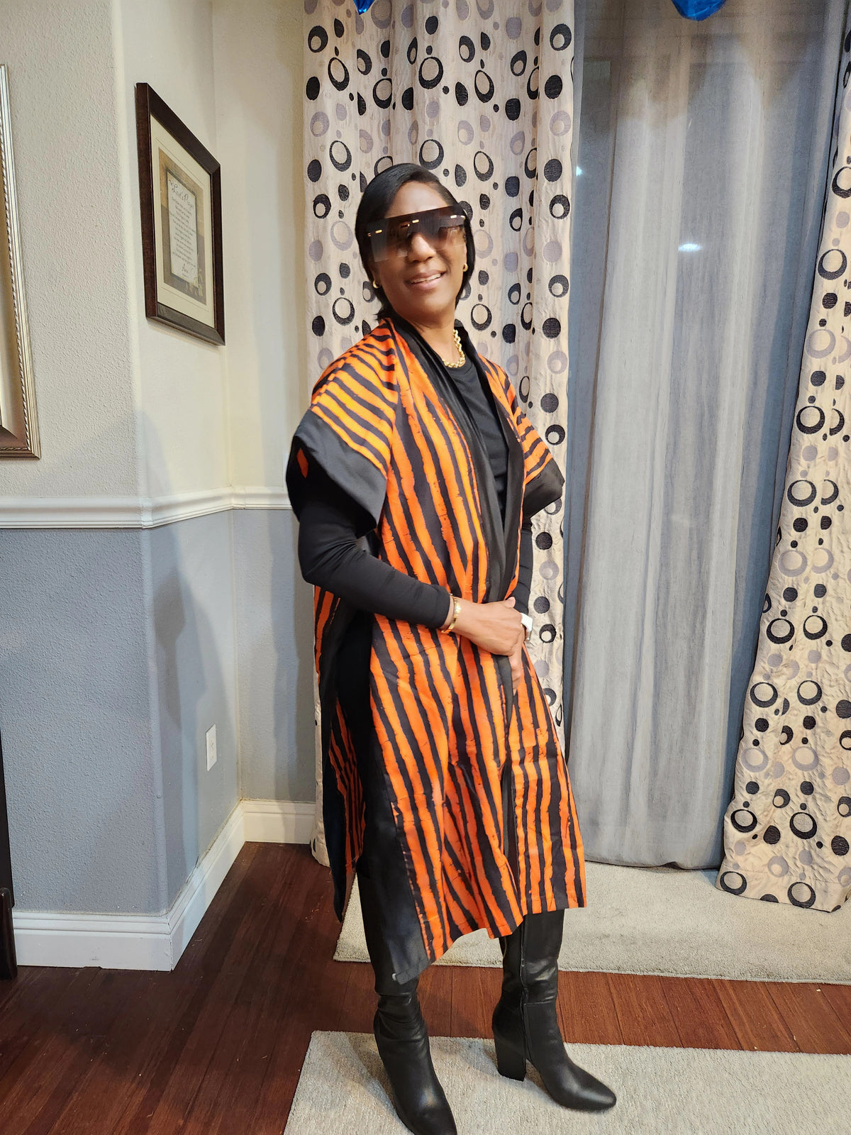 Mara African Elegant Kimono/Poncho/ Drape Dress/ One size fit for S, M, L, XL, 2XL, and 3XL
