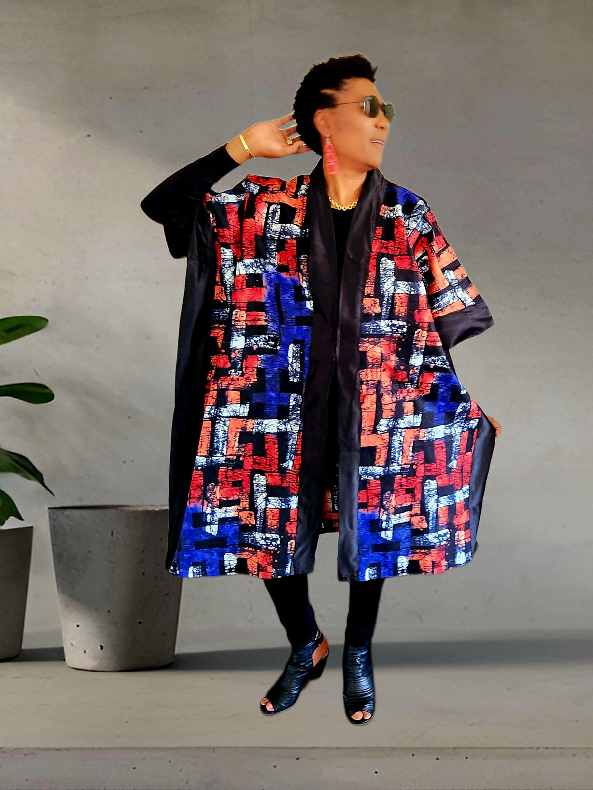 Mara African Elegant Kimono/Poncho/ Drape Dress/ One size fit for S, M, L, XL, 2XL, and 3XL