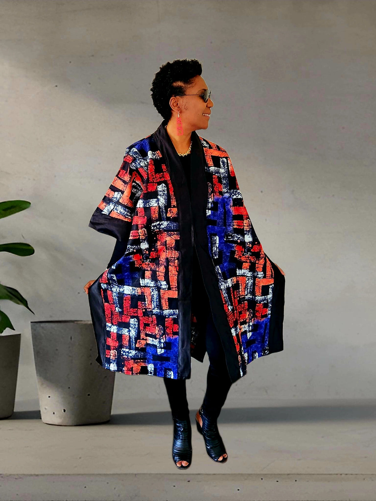 Mara African Elegant Kimono/Poncho/ Drape Dress/ One size fit for S, M, L, XL, 2XL, and 3XL
