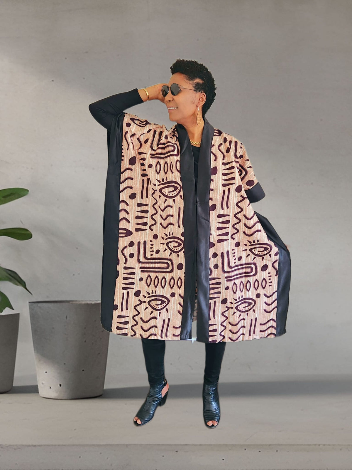 Mara African Elegant Kimono/Poncho/ Drape Dress/ One size fit for S, M, L, XL, 2XL, and 3XL