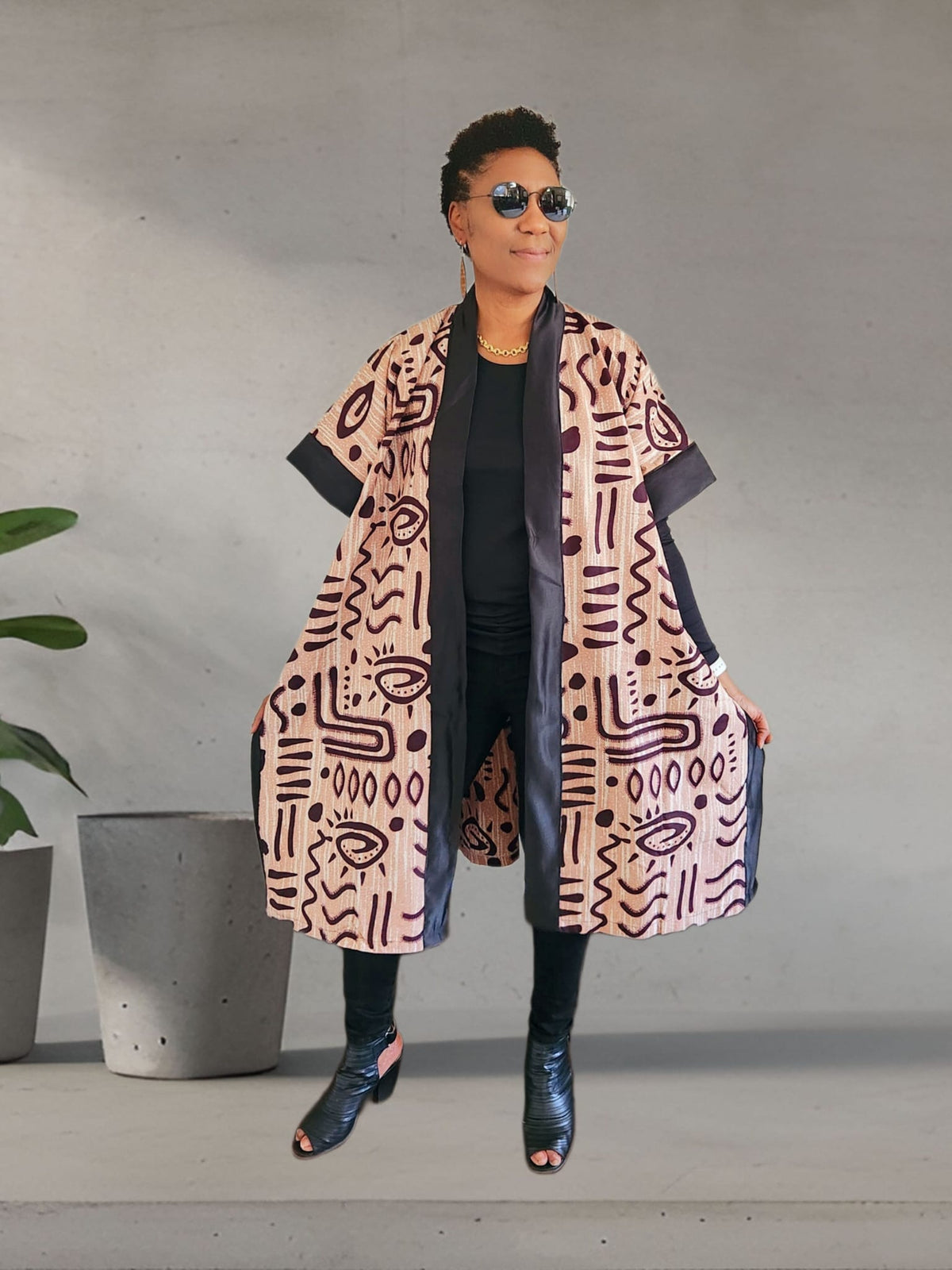 Mara African Elegant Kimono/Poncho/ Drape Dress/ One size fit for S, M, L, XL, 2XL, and 3XL