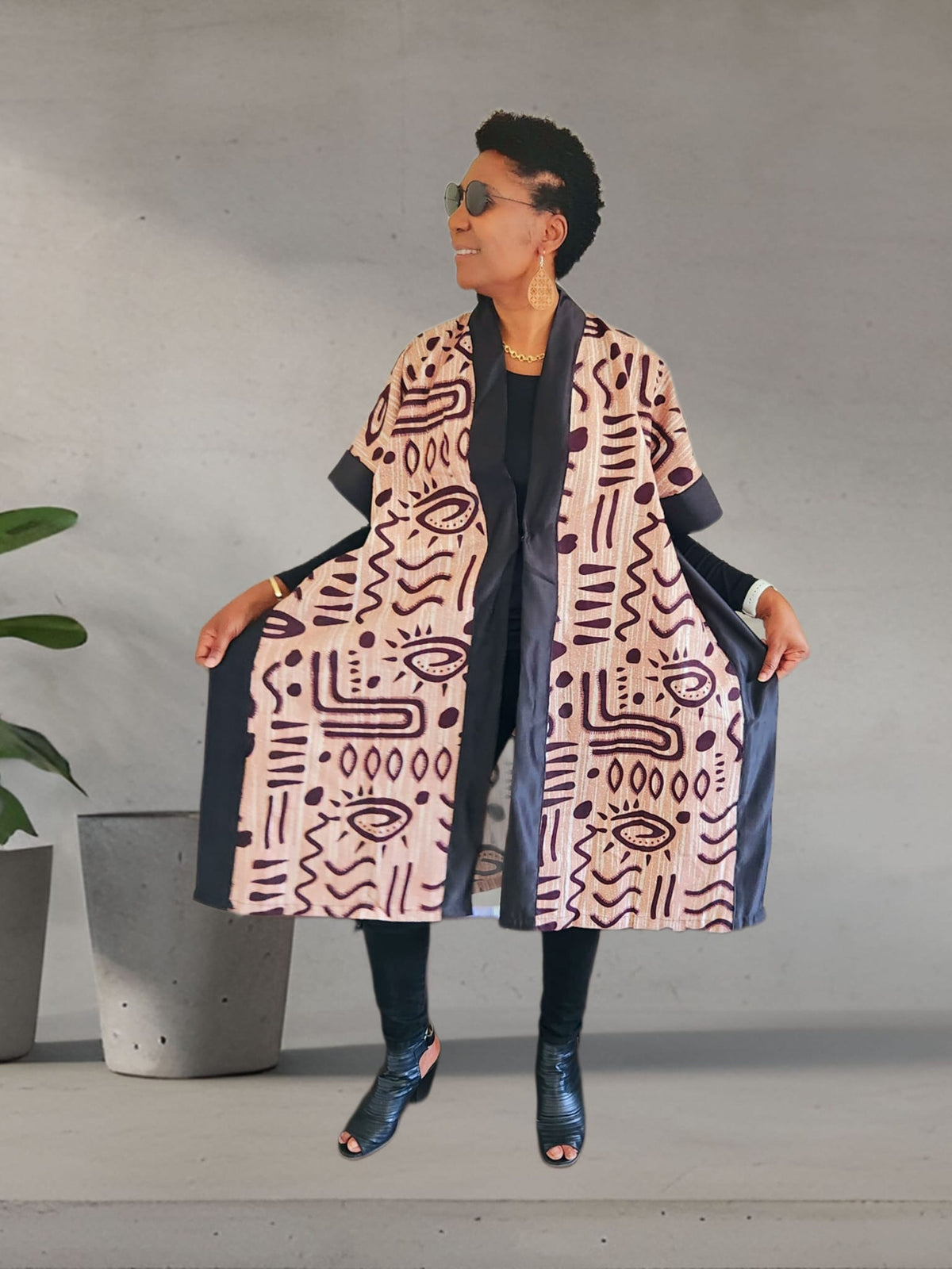 Mara African Elegant Kimono/Poncho/ Drape Dress/ One size fit for S, M, L, XL, 2XL, and 3XL