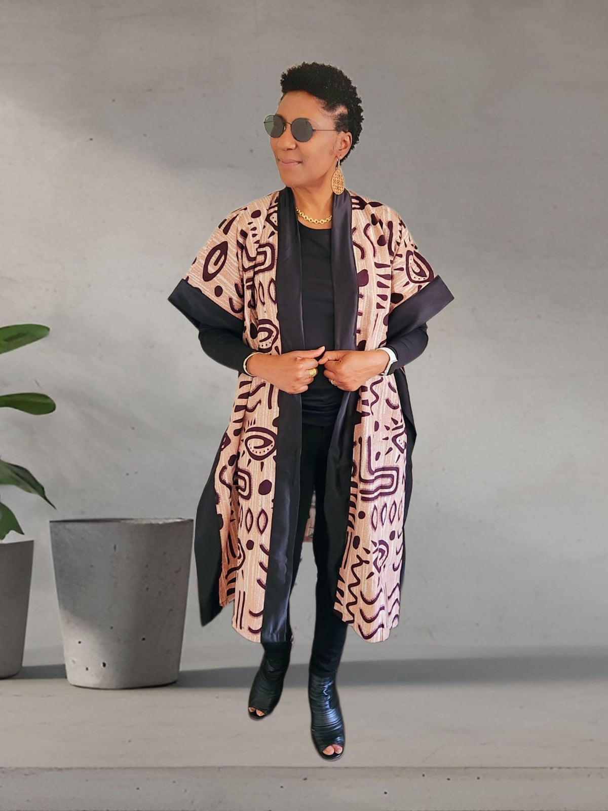 Mara African Elegant Kimono/Poncho/ Drape Dress/ One size fit for S, M, L, XL, 2XL, and 3XL