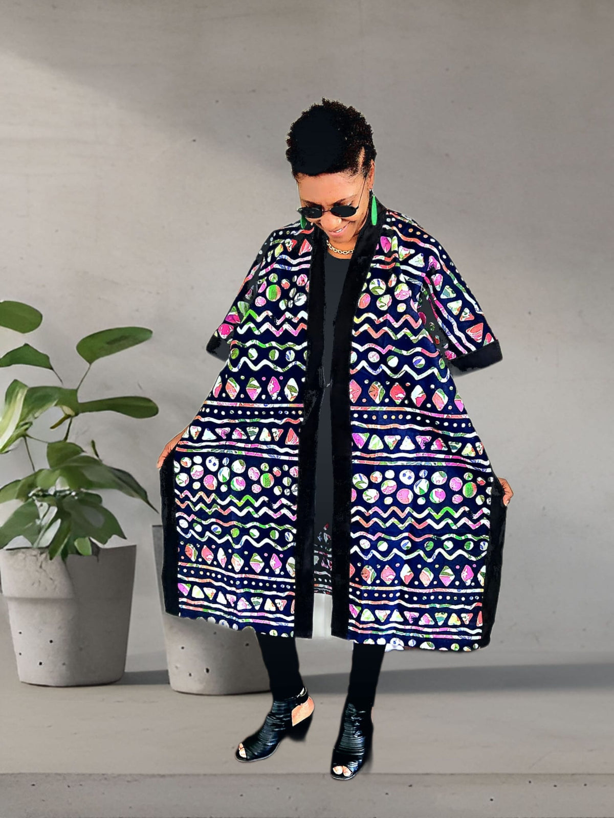 Mara African Elegant Kimono/Poncho/ Drape Dress/ One size fit for S, M, L, XL, 2XL, and 3XL