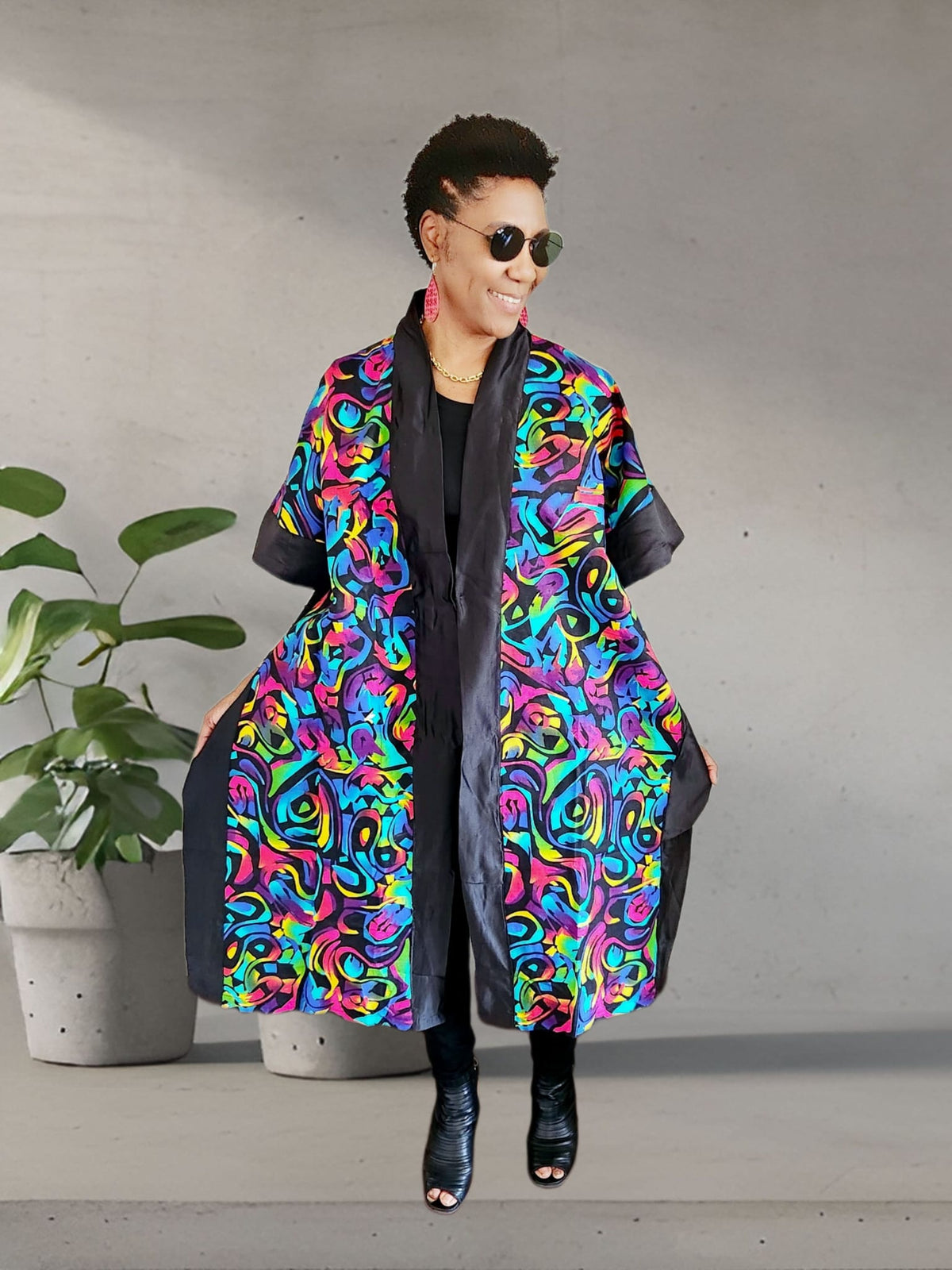 Mara African Elegant Kimono/Poncho/ Drape Dress/ One size fit for S, M, L, XL, 2XL, and 3XL