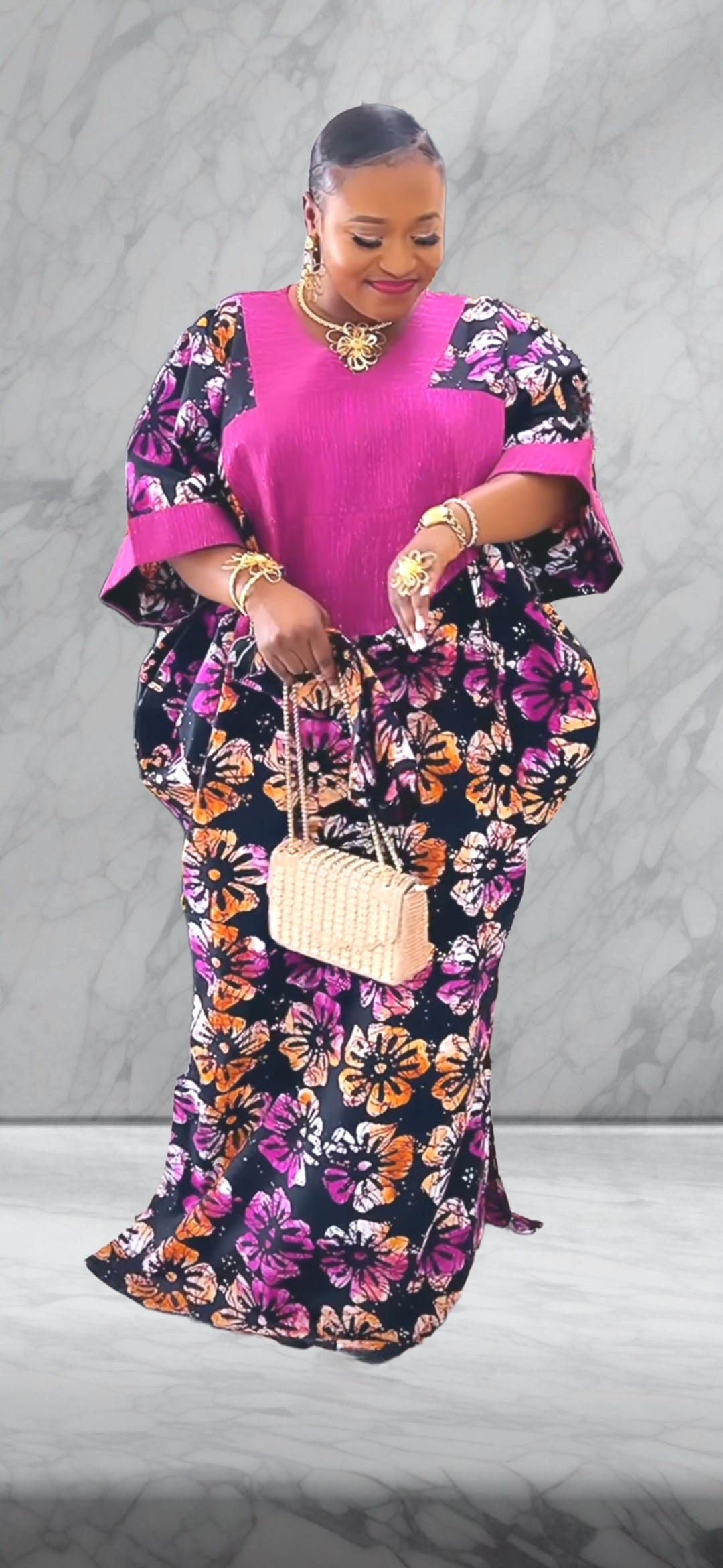 Buwa Gorgeous Gown Free size for M, L, XL, 2XL, and 3XL