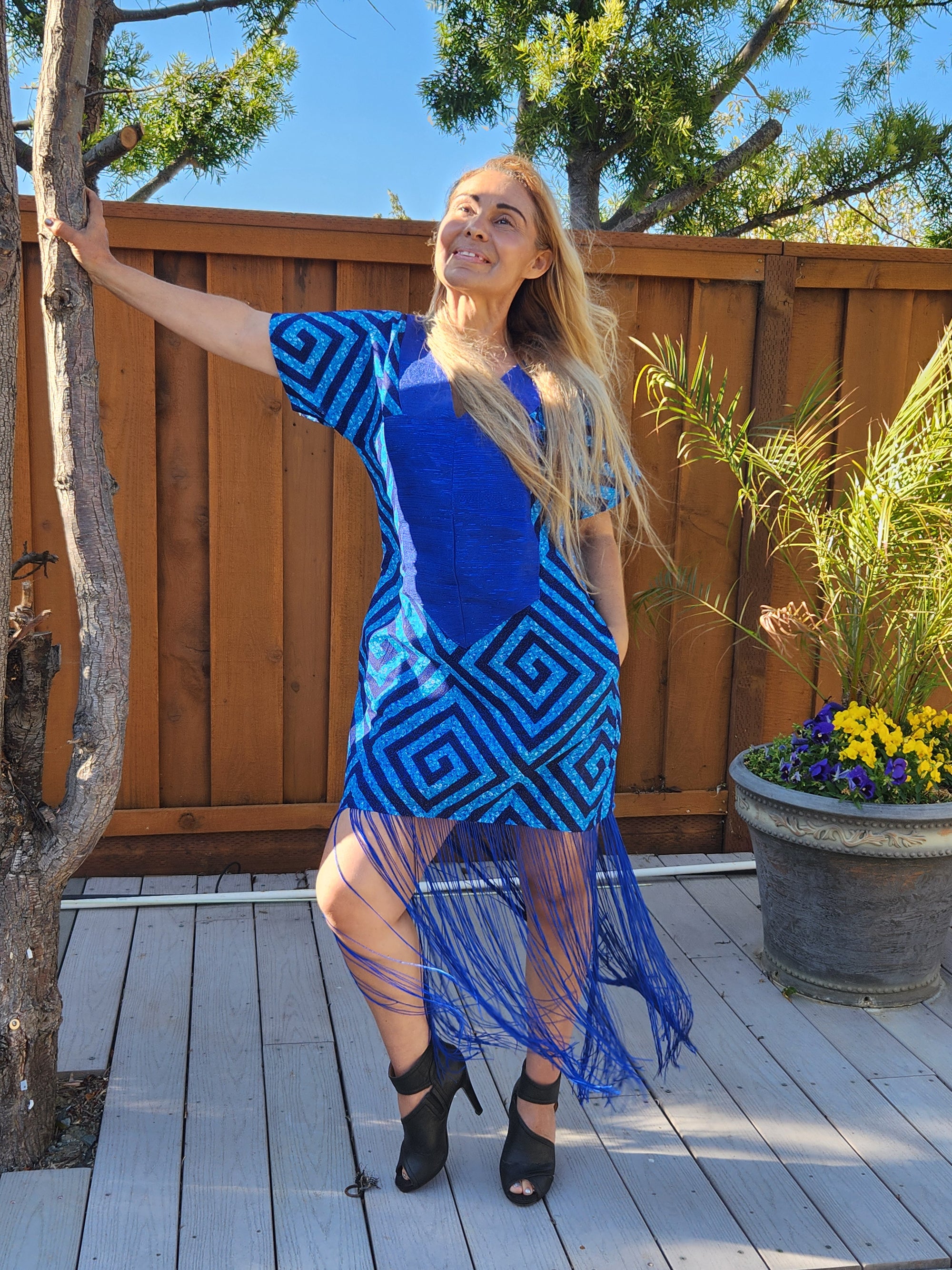 Aryana African Fringed Dress