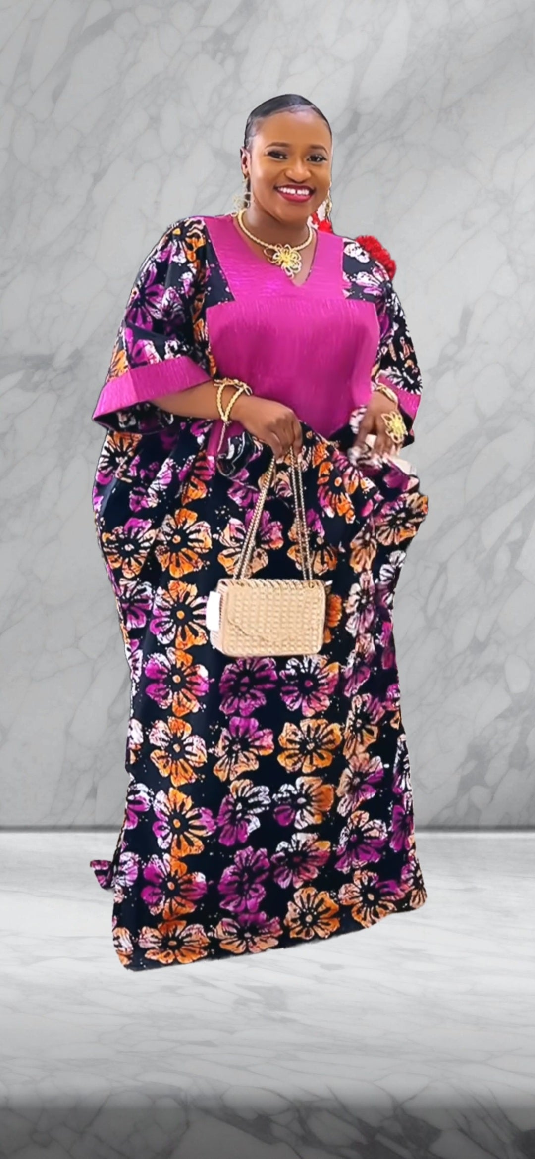 Buwa Gorgeous Gown Free size for M, L, XL, 2XL, and 3XL