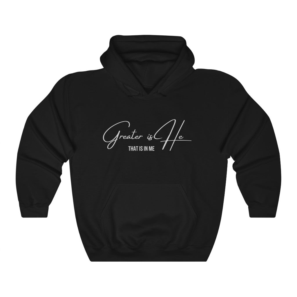 Greater Is he Unisex Heavy Blend Hooded Sweatshirt