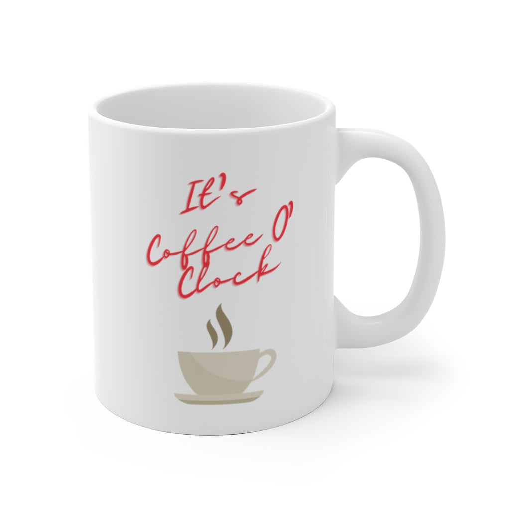It's Coffee O' Clock White Ceramic Mug