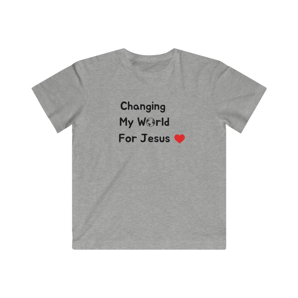 Changing My World For Jesus Kids Fine Jersey Tee