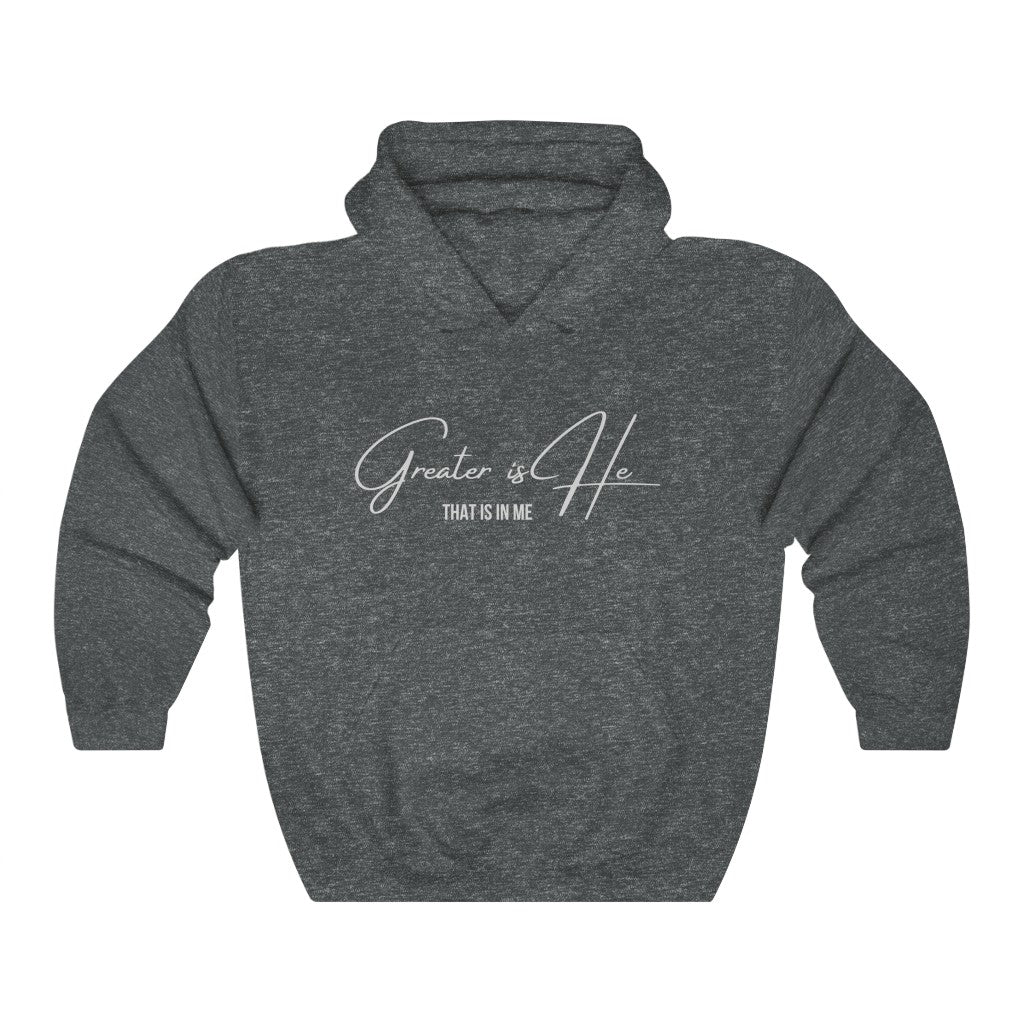 Greater Is he Unisex Heavy Blend Hooded Sweatshirt