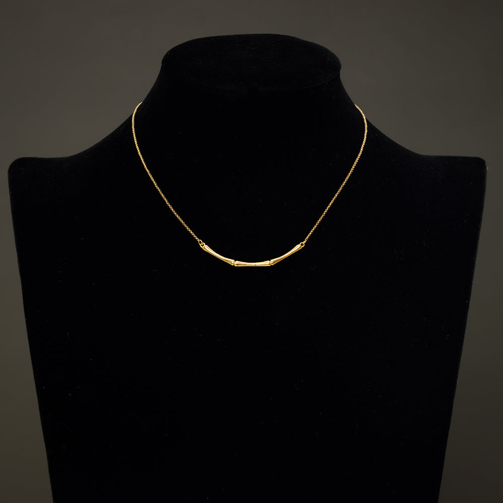 Elegant Trio Geometric Gold Plated Necklace