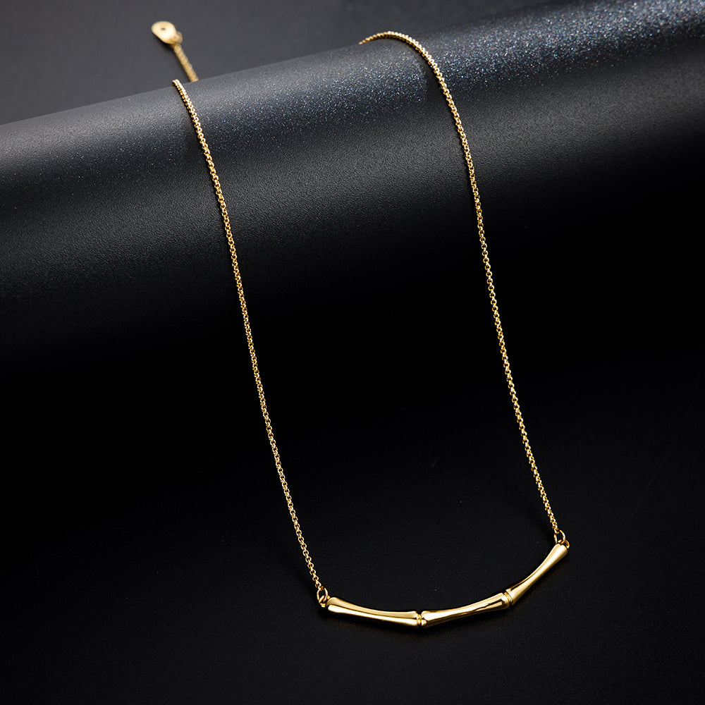 Elegant Trio Geometric Gold Plated Necklace