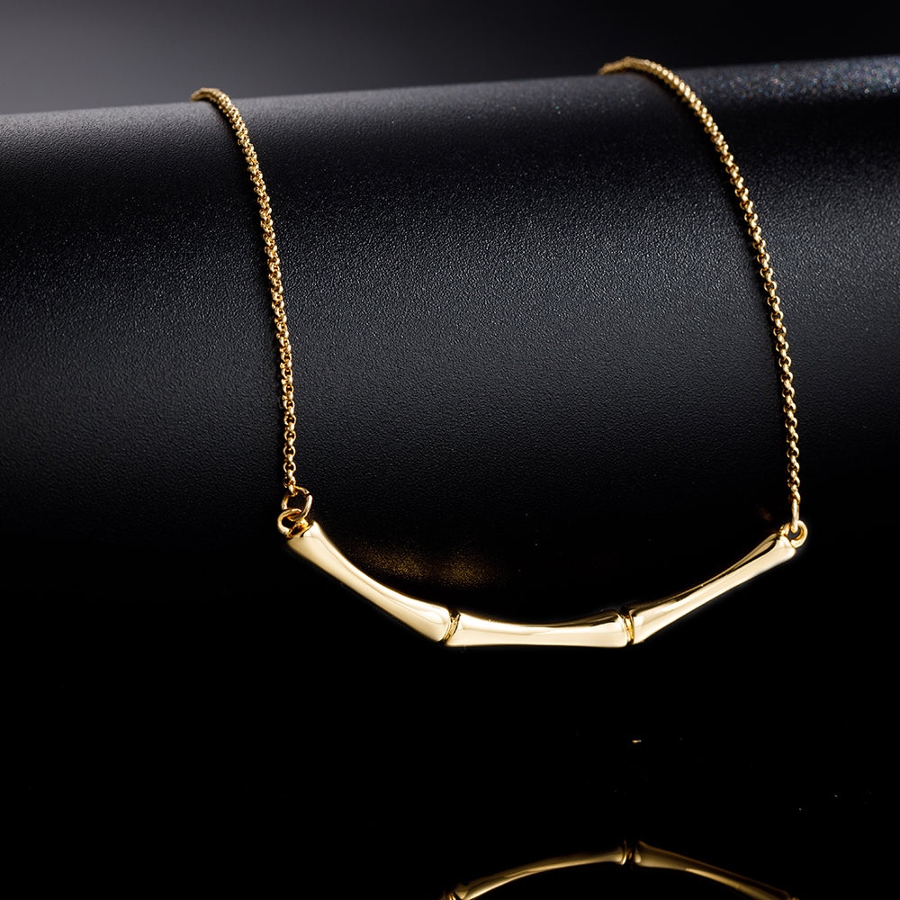 Elegant Trio Geometric Gold Plated Necklace