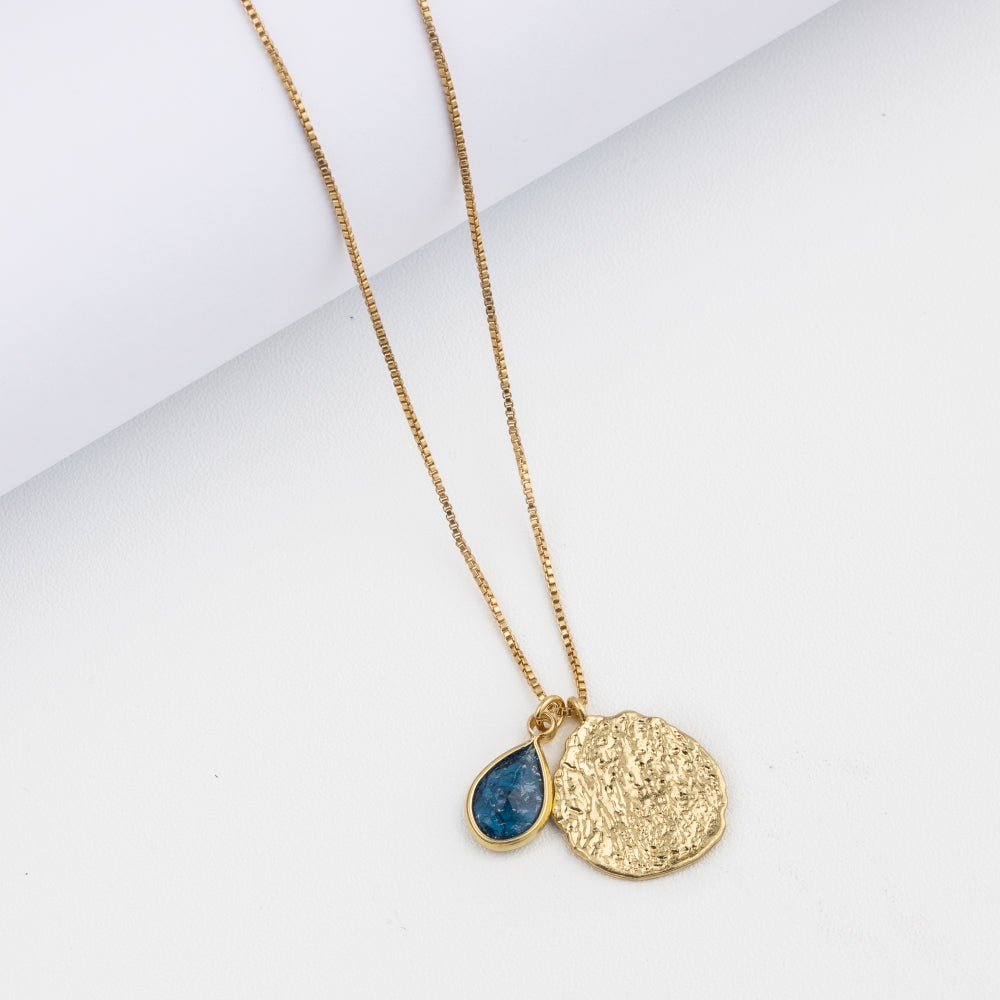 Handmade Minimalist Glass Drop 18K Gold Plated Necklace