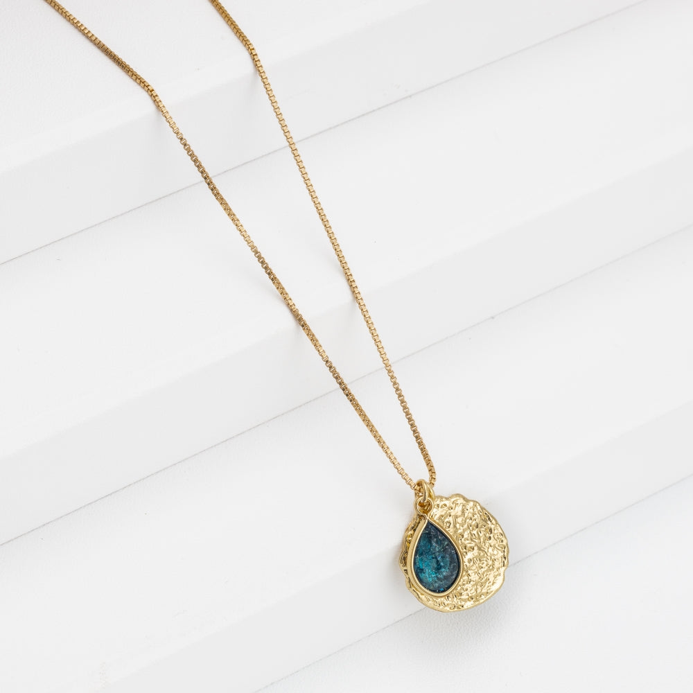 Handmade Minimalist Glass Drop 18K Gold Plated Necklace