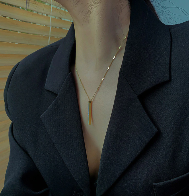 Exquisite Vintage Titanium Steel Gold Plated Necklace