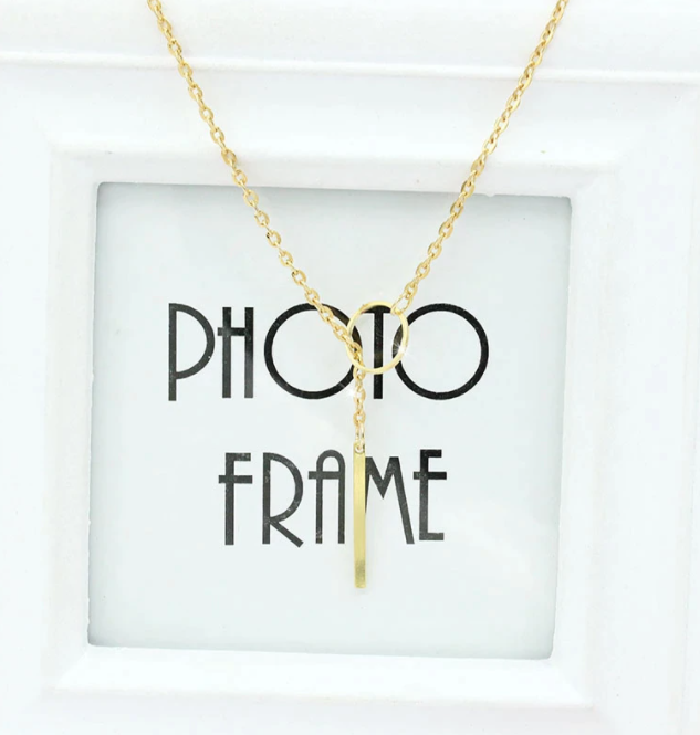 Gold Plated Vintage Style Lariat Necklace