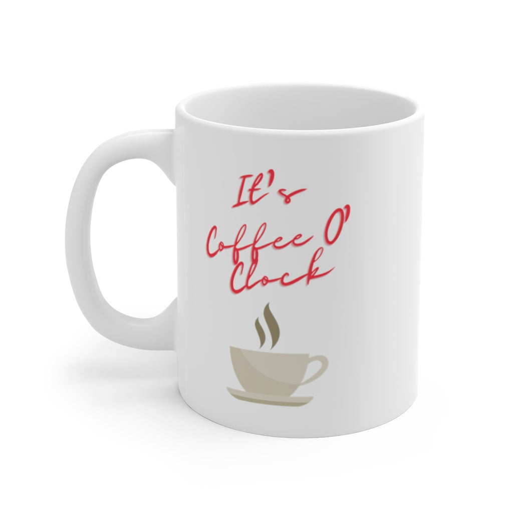 It's Coffee O' Clock White Ceramic Mug