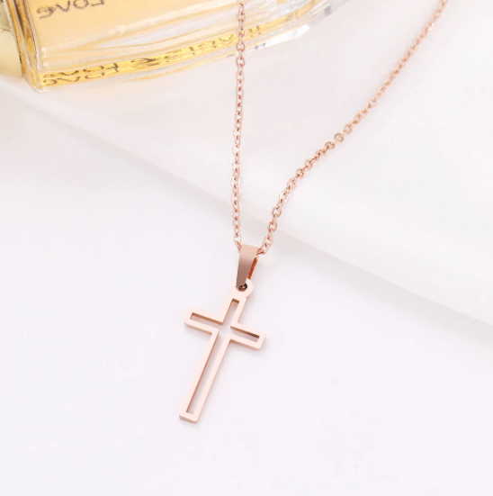 Minimalist gold 2025 cross necklace