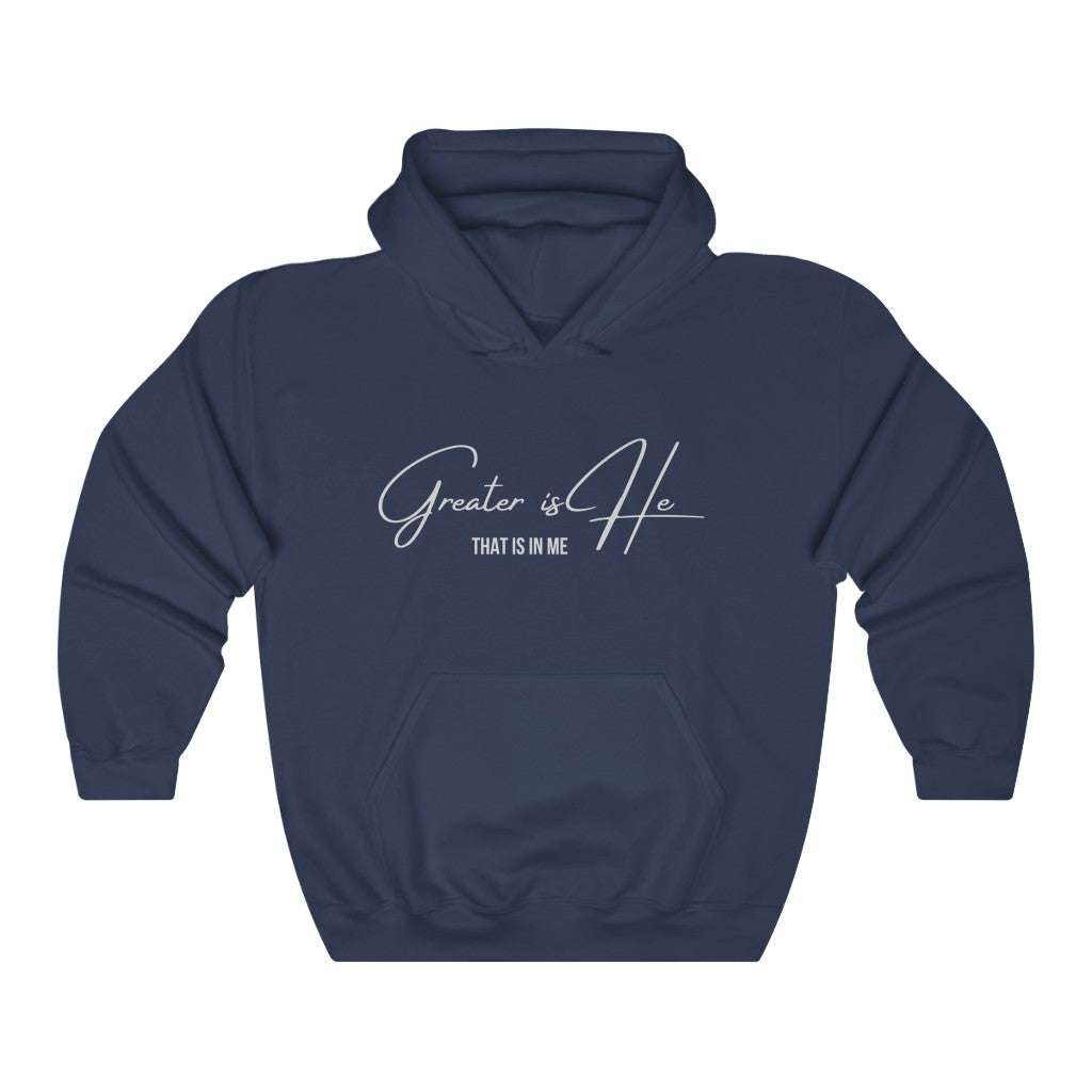 Greater Is he Unisex Heavy Blend Hooded Sweatshirt